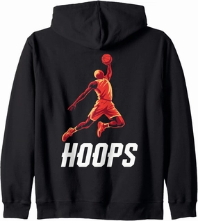Hoops Basketball Slam Dunk Athletic Apparel Basketball Zip Hoodie