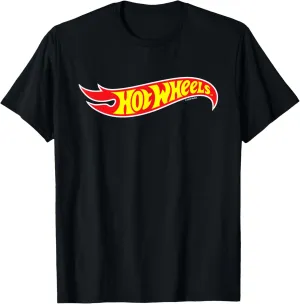 Hot Wheels - Hot Wheels Logo T-Shirt - Boys' Unisex Classic Fit Short Sleeve Crew Neck T-Shirt - Black - Size: XS (4/5), S (6/7), M (8), L (10), XL (12), XXL (14/16) - Novelty T-Shirts