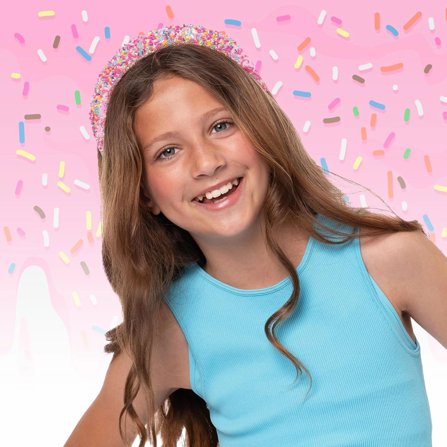 Hot Pink Hair Headbands for Girls – Rhinestone Bow Candy Sprinkle Beaded Pearl & Puff Accessories for Little Girls Tweens