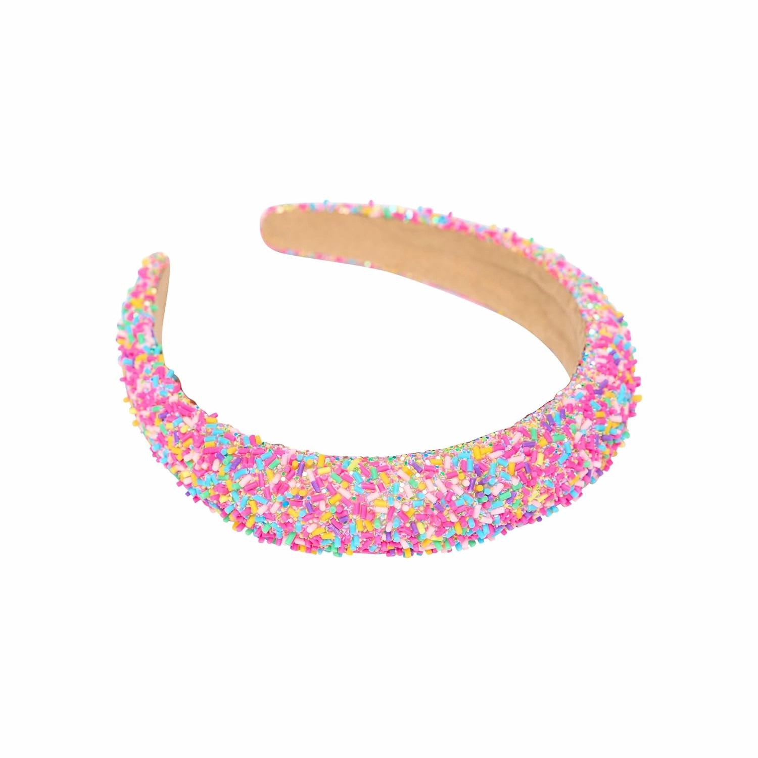 Hot Pink Hair Headbands for Girls – Rhinestone Bow Candy Sprinkle Beaded Pearl & Puff Accessories for Little Girls Tweens