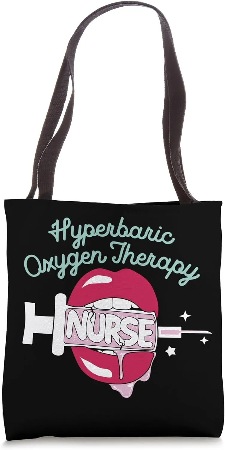Hyperbaric Oxygen Therapy Nurse RN HBOT Nursing Hot Lips Tote Bag