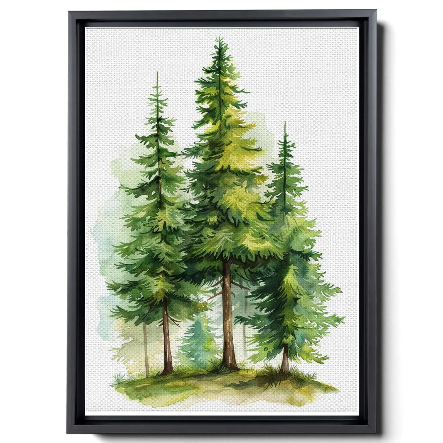 In The Style Of Light Yellow And Light Emerald, Dense Compositions, Decorative s, Cartoonish Motifs, Naturalistic Animal s, Green And Gray, High-Contrast Shading, Canvas Prints