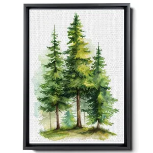 In The Style Of Light Yellow And Light Emerald, Dense Compositions, Decorative s, Cartoonish Motifs, Naturalistic Animal s, Green And Gray, High-Contrast Shading, Canvas Prints