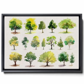 In The Style Of Light Yellow And Light Emerald, Dense Compositions, Decorative s, Cartoonish Motifs, Naturalistic Animal s, Green And Gray, High-Contrast Shading, Canvas