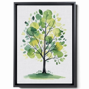 In The Style Of Light Yellow And Light Emerald, Dense Compositions, Decorative s, Cartoonish Motifs, Naturalistic Animal s, Green And Gray, High-Contrast Shading, Canvas