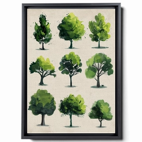 In The Style Of Light Yellow And Light Emerald, Dense Compositions, Decorative s, Cartoonish Motifs, Naturalistic Animal s, Green And Gray, High-Contrast Shading, Decor Canvas