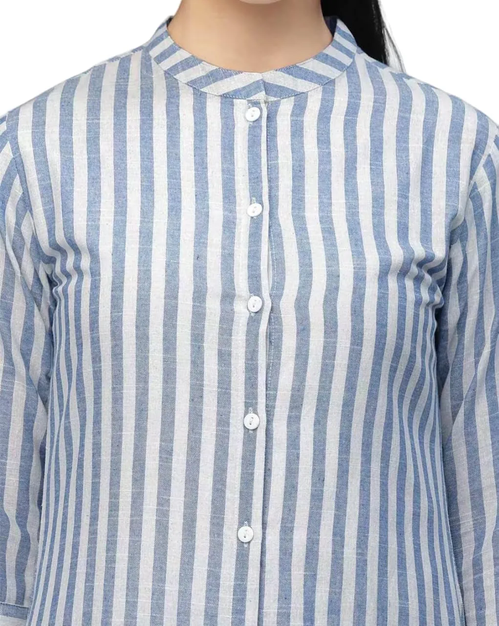 Indian Women's Tunic Tops Crepe Kurti Striped A-Line Kurta for Women Girls
