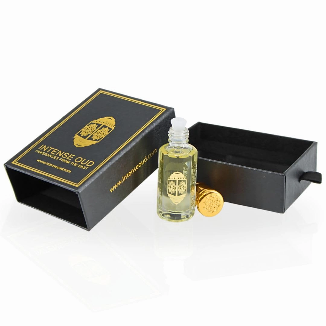 INTENSE OUD Rouje Long Lasting Arabian Perfume Oils for Women 12ML (0.40 OZ) Fragrance Oil with Sweet Red Fruits, Saffron & Woody Base - Luxury Concentrated Perfume Oil in Black Gift Box