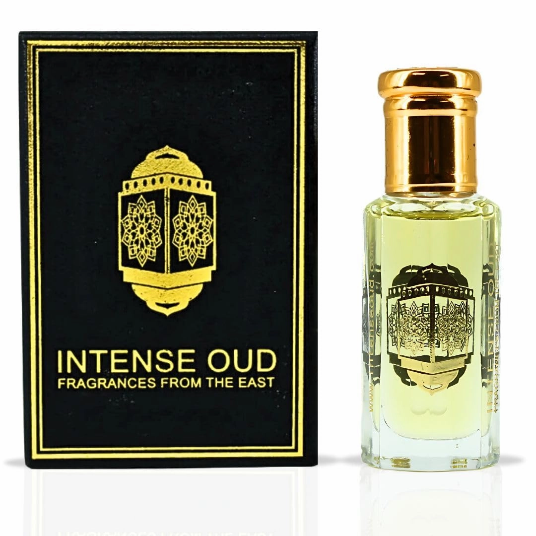 INTENSE OUD Rouje Long Lasting Arabian Perfume Oils for Women 12ML (0.40 OZ) Fragrance Oil with Sweet Red Fruits, Saffron & Woody Base - Luxury Concentrated Perfume Oil in Black Gift Box
