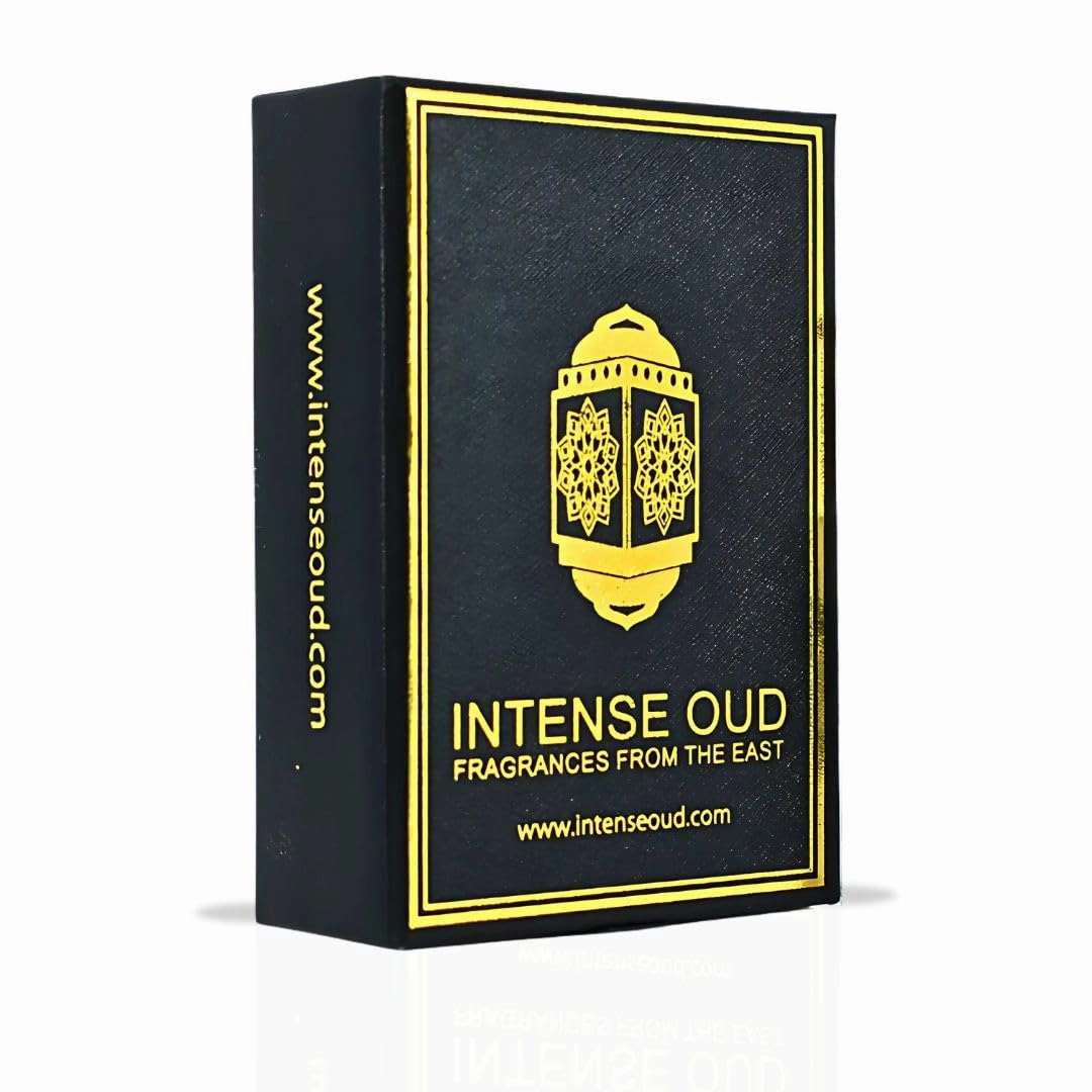 INTENSE OUD Rouje Long Lasting Arabian Perfume Oils for Women 12ML (0.40 OZ) Fragrance Oil with Sweet Red Fruits, Saffron & Woody Base - Luxury Concentrated Perfume Oil in Black Gift Box