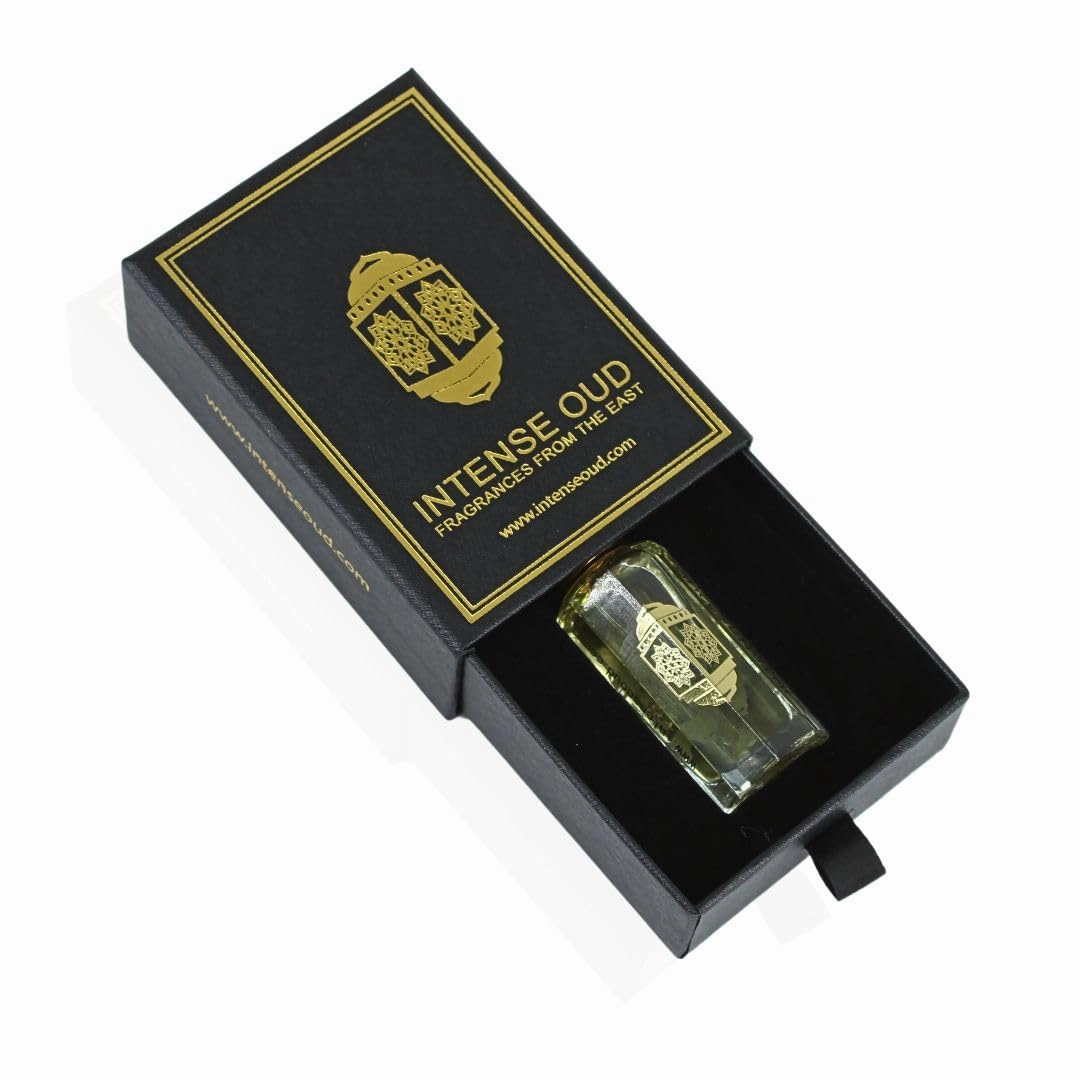 INTENSE OUD Rouje Long Lasting Arabian Perfume Oils for Women 12ML (0.40 OZ) Fragrance Oil with Sweet Red Fruits, Saffron & Woody Base - Luxury Concentrated Perfume Oil in Black Gift Box