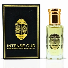 INTENSE OUD Rouje Long Lasting Arabian Perfume Oils for Women 12ML (0.40 OZ) Fragrance Oil with Sweet Red Fruits, Saffron & Woody Base - Luxury Concentrated Perfume Oil in Black Gift Box