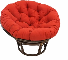 International Caravan Furniture Piece 42-Inch Rattan Papasan Chair with Solid Twill Cushion