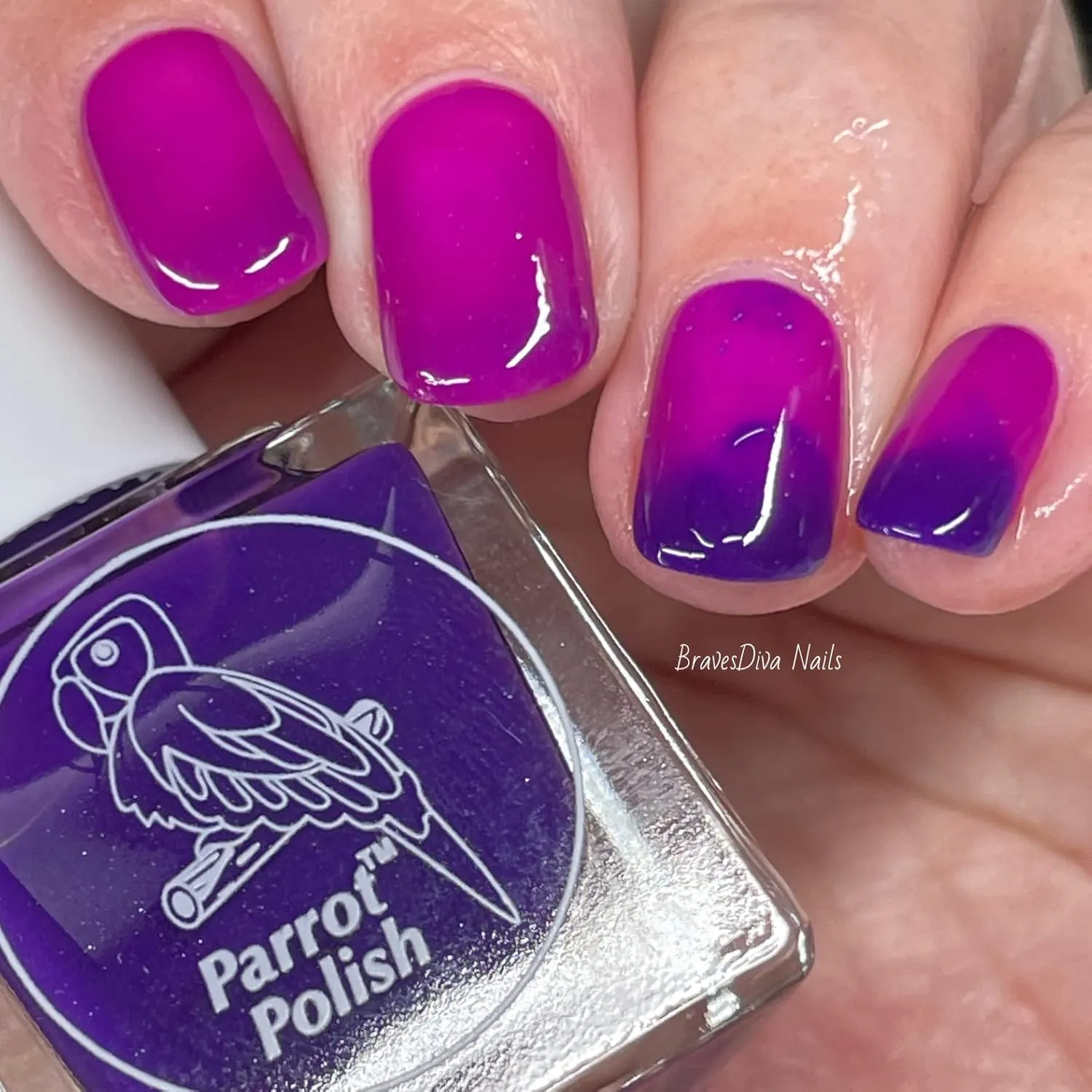 Iris Thermal Nail Polish, Color Changing Purple to Pink Lacquer