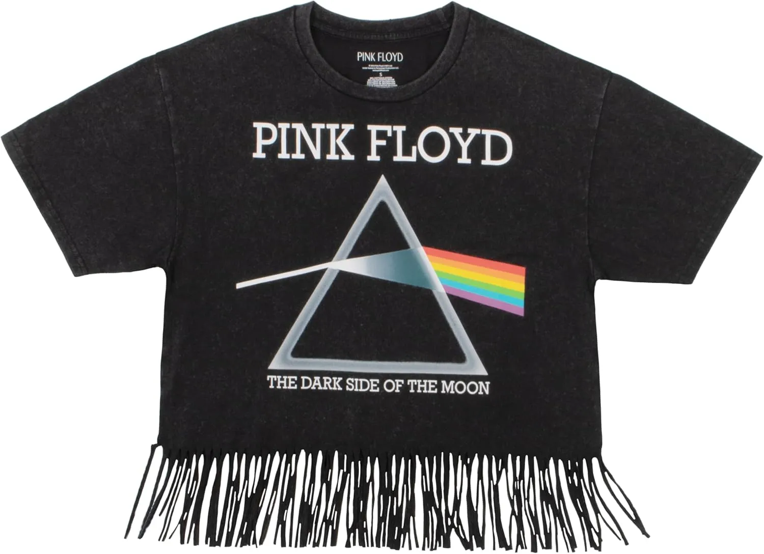 Isaac Morris Limited Pink Floyd Prism Logo Womens Fringe Short Sleeve T-Shirt