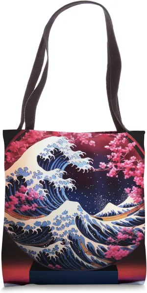 Japanese Flowers Sonata Waves Compose a Floral Tune Tote Bag