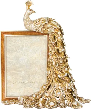 Jay Strongwater Alexi Peacock Figurine 4" x 6" Frame