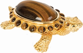 Jay Strongwater Ollie Tiger's Eye Turtle Box #SDH7377287