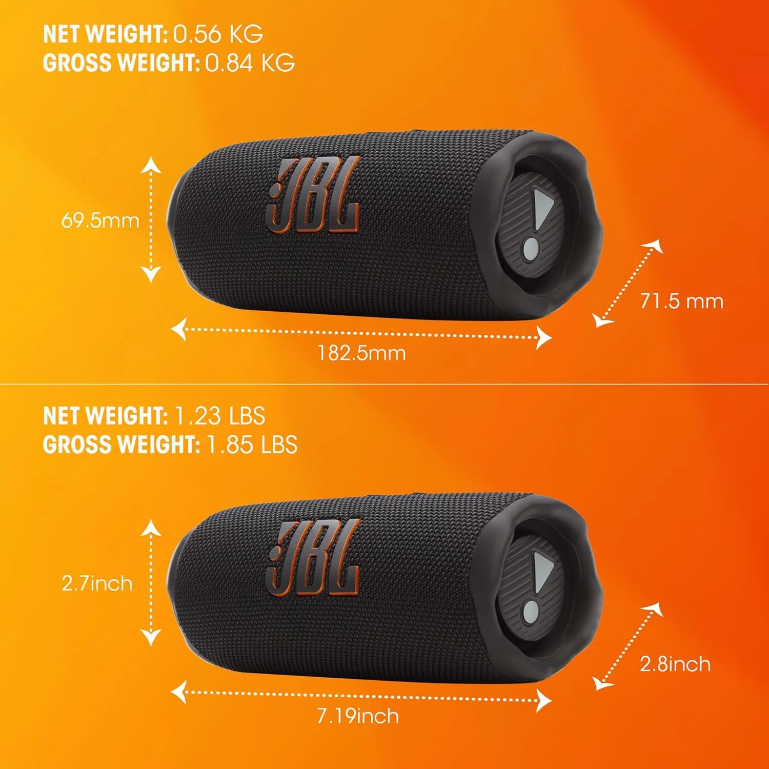 JBL Flip 7 - Portable Waterproof and Drop-Proof Speaker, Bold Pro Sound with AI Sound Boost, 16Hrs of Playtime, and PushLock System with Interchangeable Accessories (Red)