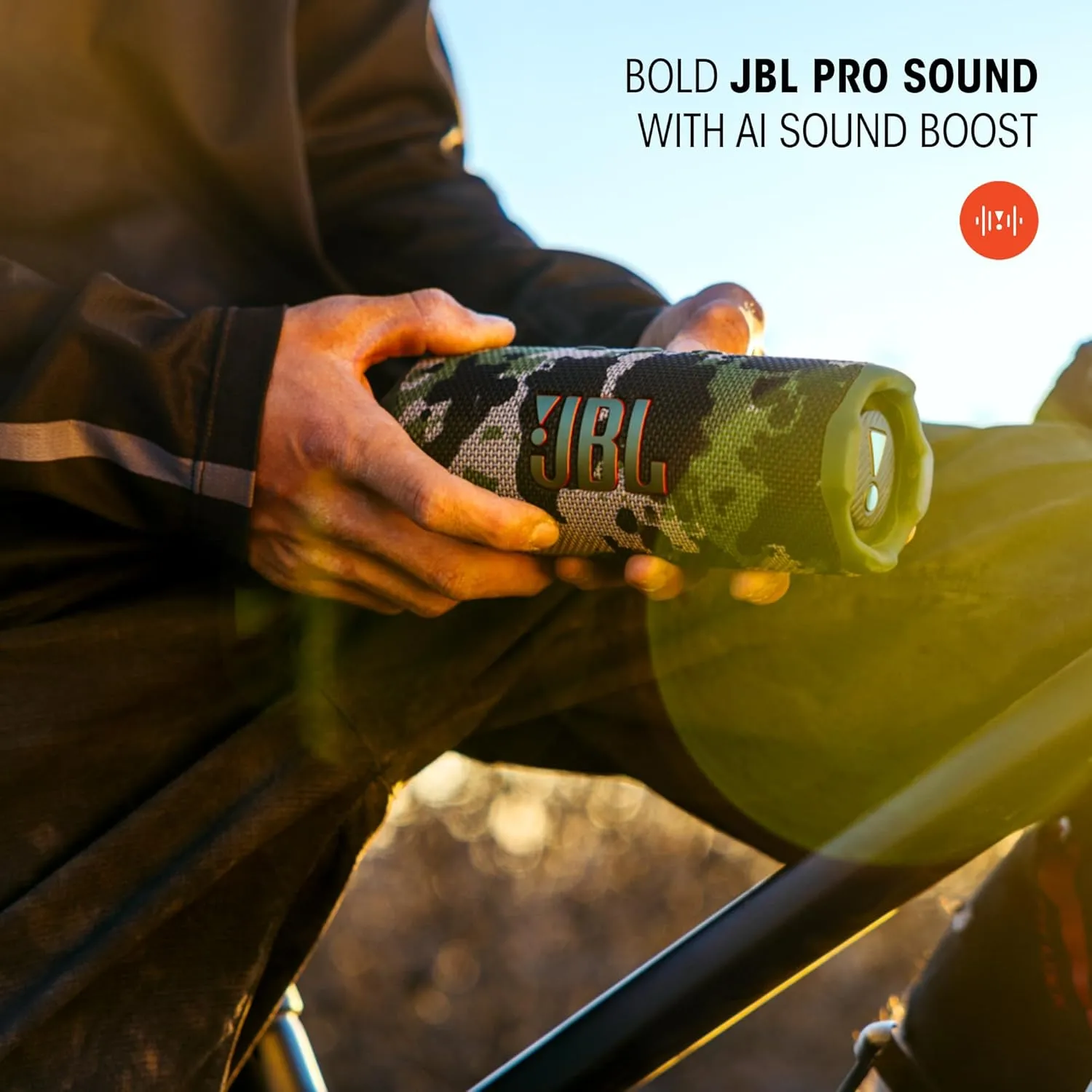 JBL Flip 7 - Portable Waterproof and Drop-Proof Speaker, Bold Pro Sound with AI Sound Boost, 16Hrs of Playtime, and PushLock System with Interchangeable Accessories (Red)
