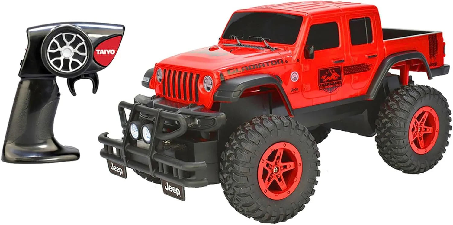 Jeep Gladiator 1:16 Scale R/C - Red - Taiyo, 2.4GHz, Scale Remote Control Vehicle, Authentic Design, Off Road, Controller, Battery Powered Hobby Car