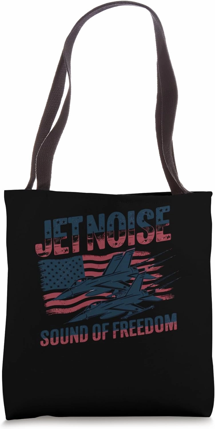 Jet Noise Sound of Freedom Fighter Jet Art Tote Bag