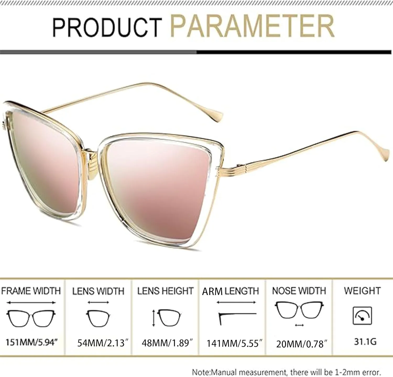 Joopin Oversized Cateye Sunglasses for Women Fashion Cat Eye Sun Glasses UV Protection Ladies Shades Sunnies