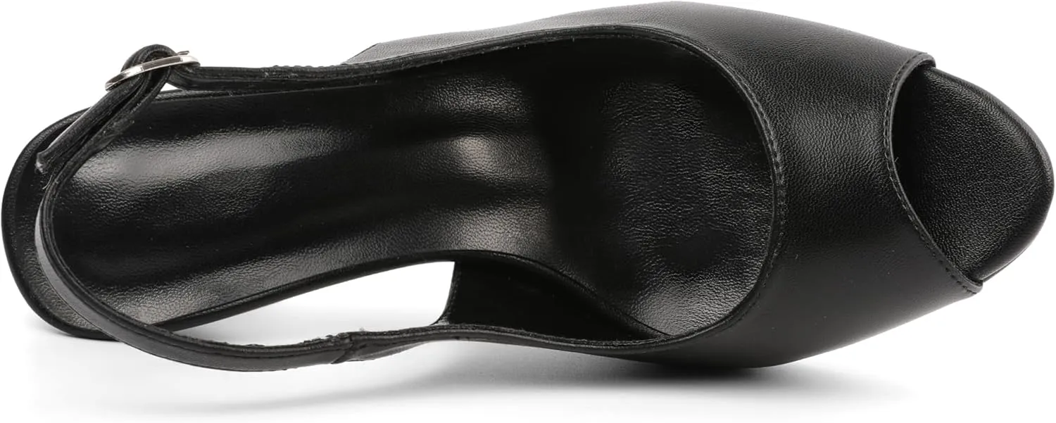 Joseywade Women's Slingback Heels Peep Toe Platform Stilettos 3.5 Inch High Heel Dress Shoes