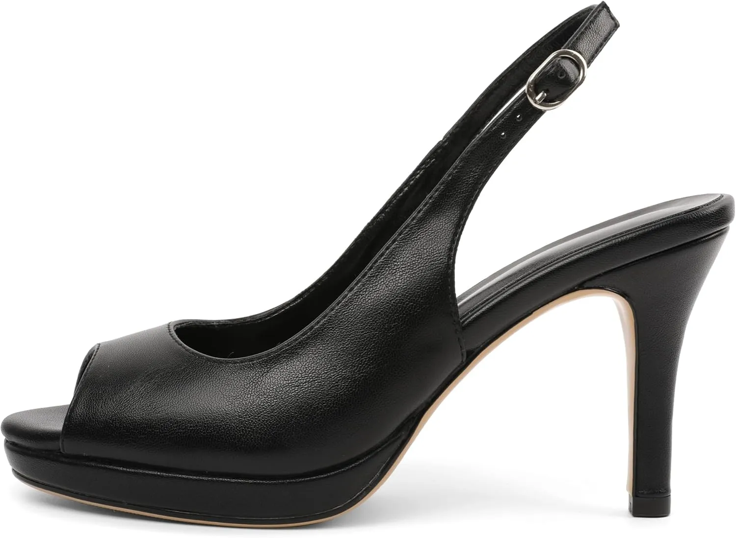 Joseywade Women's Slingback Heels Peep Toe Platform Stilettos 3.5 Inch High Heel Dress Shoes
