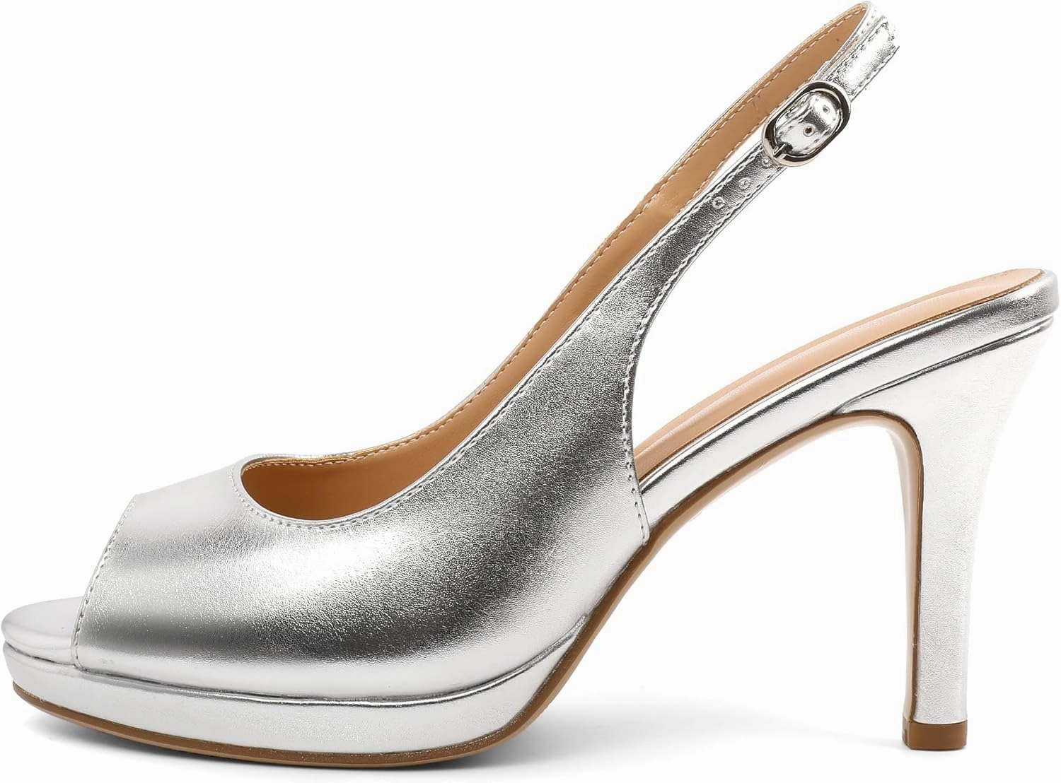 Joseywade Women's Slingback Heels Peep Toe Platform Stilettos 3.5 Inch High Heel Dress Shoes