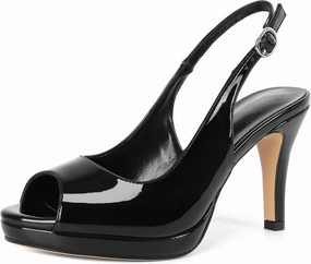 Joseywade Women's Slingback Heels Peep Toe Platform Stilettos 3.5 Inch High Heel Dress Shoes