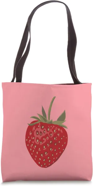 Juicy Red Strawberry Graphic Tote Bag