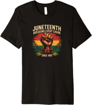 Juneteenth Breaking Chains Freedom Pride Since 1865 Art Premium T-Shirt