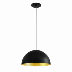 Justice Design Group ELIAS NSH-9845-CBGD Pendant - Matte Black With Champagne Gold Interior Cbgd