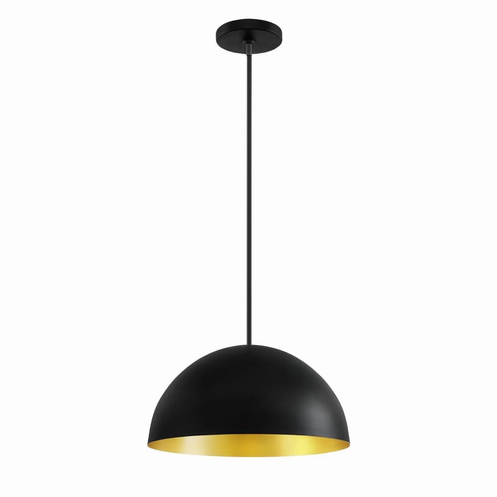 Justice Design Group ELIAS NSH-9845-CBGD Pendant - Matte Black With Champagne Gold Interior Cbgd