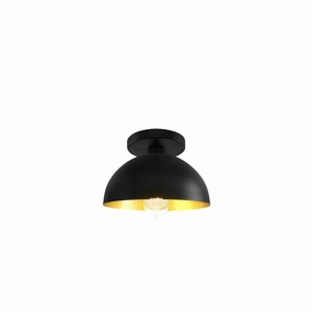 Justice Design Group ELIAS NSH-9849-CBGD Semi Flush Mt - Carbon Matte Black With Champagne Gold Interior Cbgd