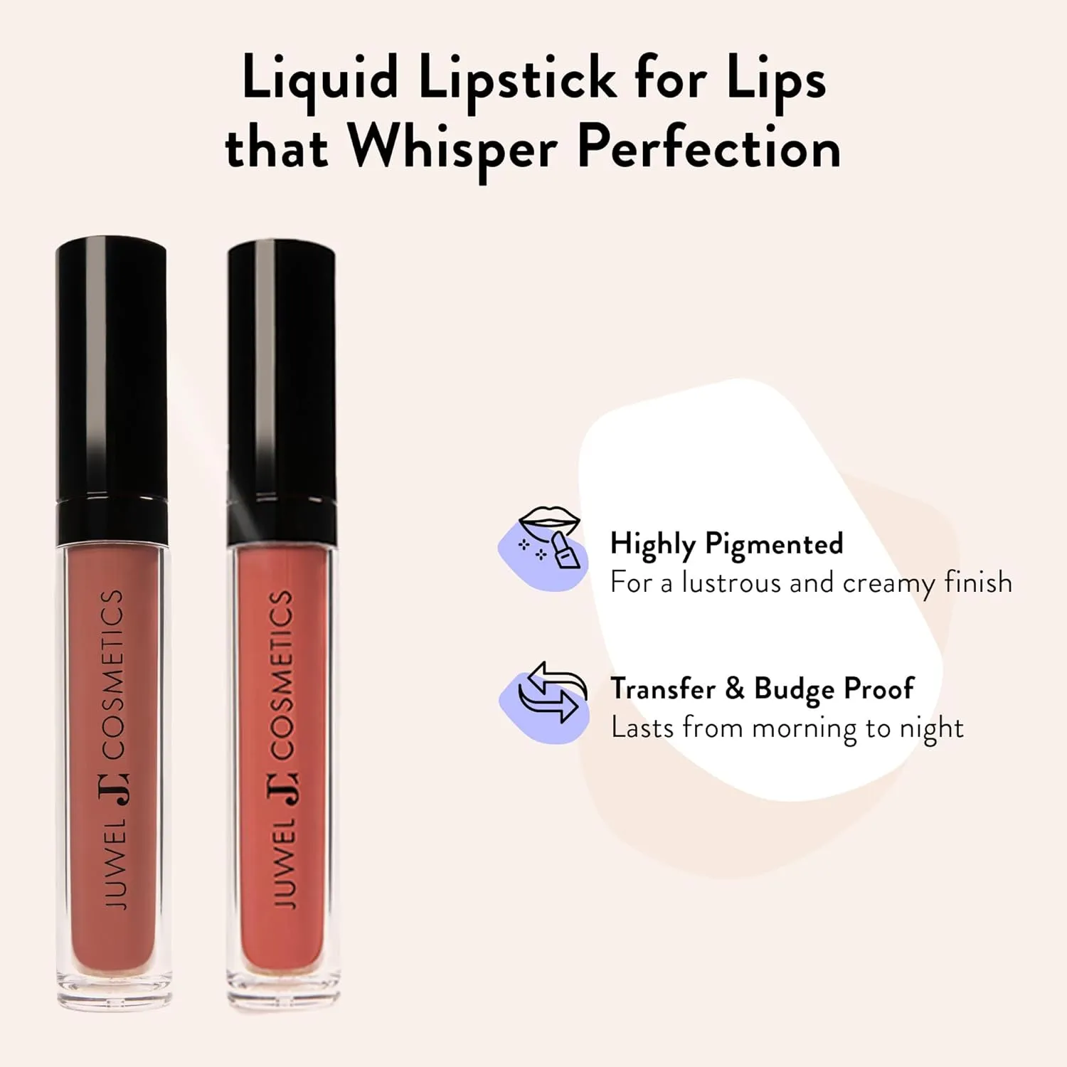 Juwel Cosmetics Liquid Lipstick, High Pigment Natural Lipstick, Long Lasting Creamy Finish, Mineral-Based Nourishing Formula, Cruelty-Free & Lead-Free Lip Color, Roma Red