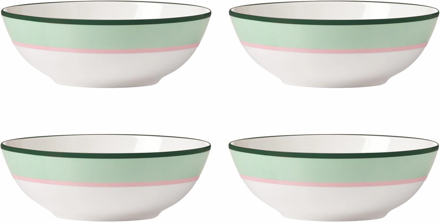Kate Spade New York Make It Pop All-Purpose Bowls, S/4, 3.50, Green/Pink