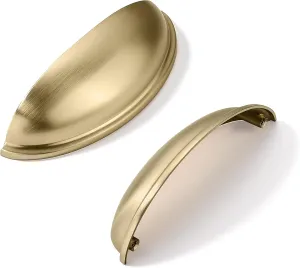 khtumeware 10 Pack 4" Drawer Pulls Champagne Bronze Cabinet Cup Pulls Kitchen Hardware Cabinet Handles Drawer Handles Knobs 4 inch Hole Center