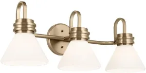Kichler Farum 26 Inch 3 Light Vanity with Opal Glass in Champagne Bronze