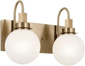 Kichler Hex 14.25 Inch 2 Light Vanity with Opal Glass in Champagne Bronze