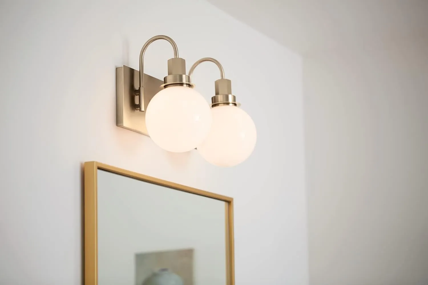 Kichler Hex 14.25 Inch 2 Light Vanity with Opal Glass in Champagne Bronze