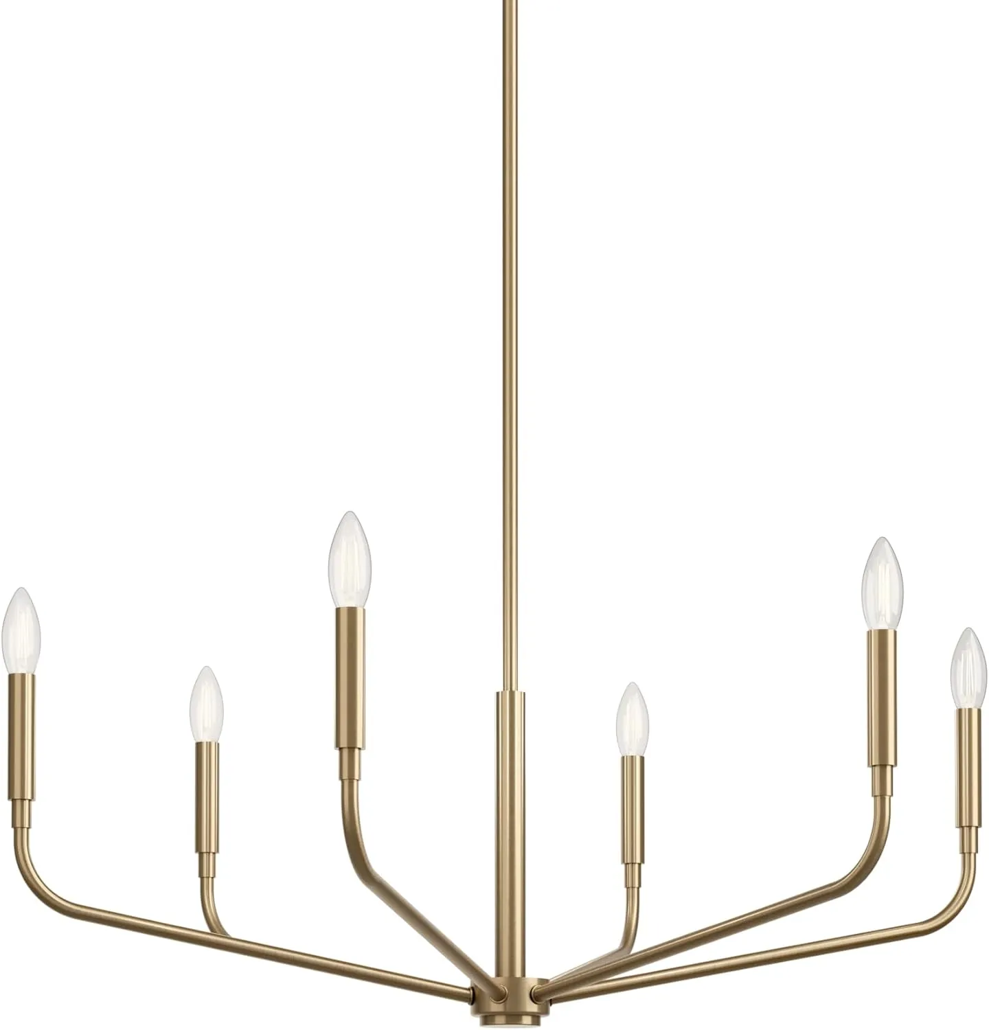KICHLER Madden 6-Light Chandelier, Soft Modern Light in Champagne Bronze, Sloped Ceiling Compatible, for Entryway, Breakfast Nook or Laundry Room (17.5" x 32"), 52718CPZ