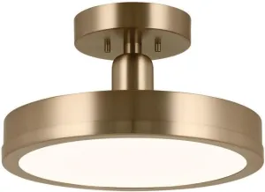 Kichler Riu 52589CPZ Semi-Flush 1-Light LED 14.25˝ with Opaque White Acrylic Diffuser in Champagne Bronze