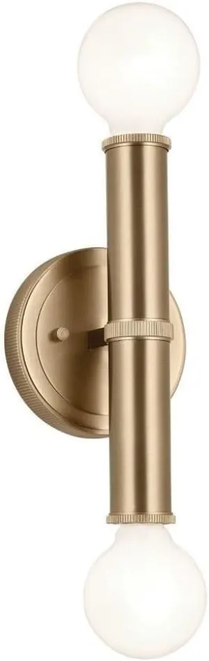 Kichler Torche 9.75 Inch 2 Light Wall Sconce in Champagne Bronze