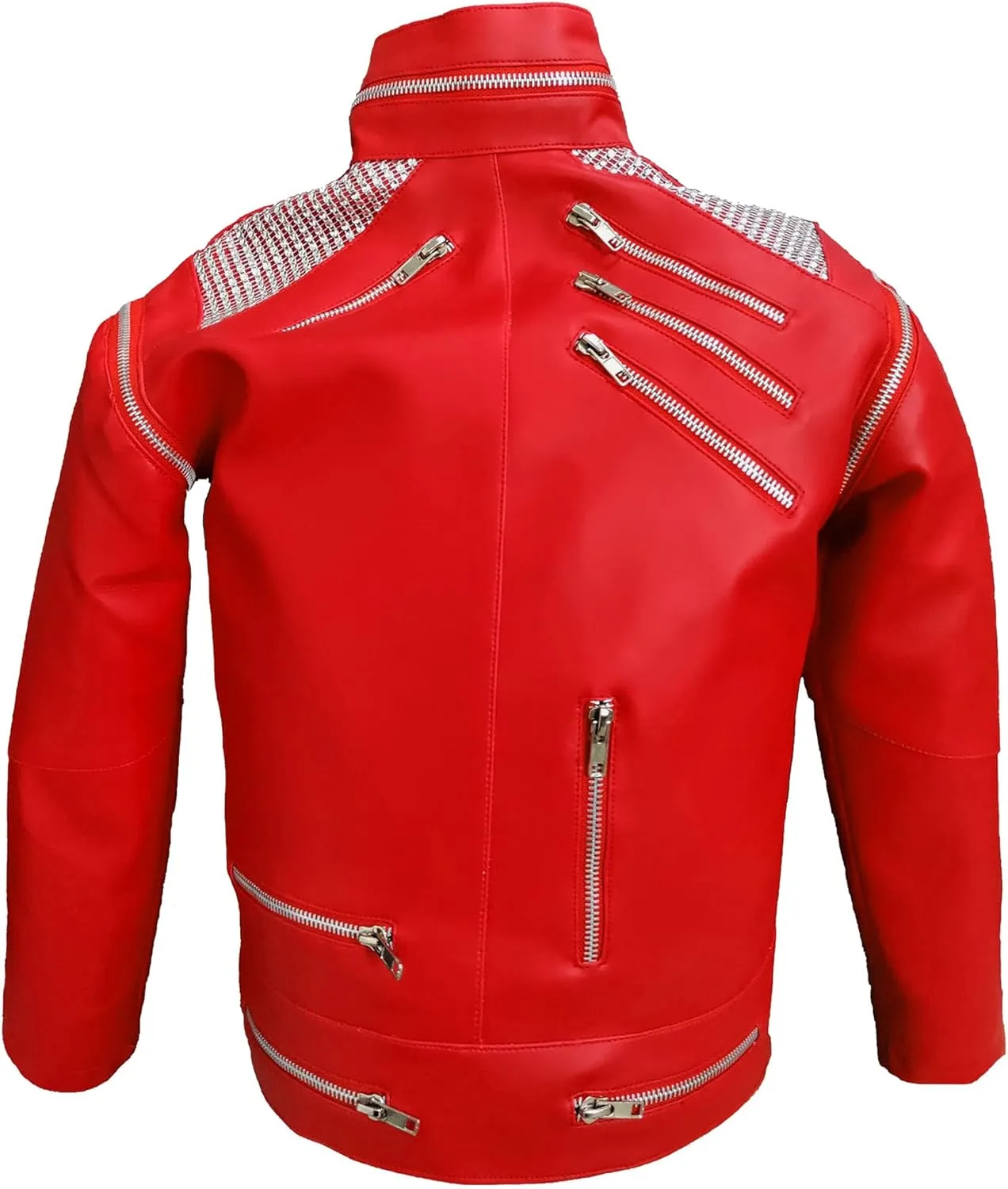 Kids MJ Beat It Jacket Red Leather MJ Beat Song Jacket for Boys Children 4 to 12 Y