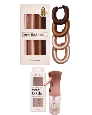 Kitsch Jumbo Satin Heatless Flexi Rods (4 pcs) and Continuous Spray Bottle (Terracotta) Bundle with Discount