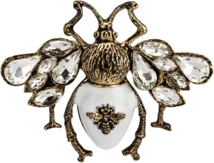 Knighthood Brooch Pin White and Matte Gold Bee With Stone Champagne Stone MultiColour Owl Lapel Pin Accessories for Men Women