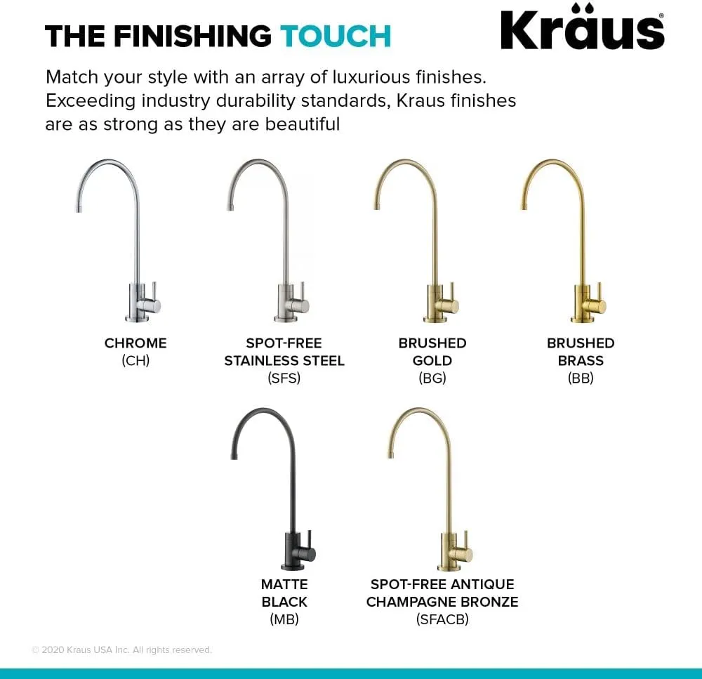 KRAUS Purita 100% Lead-Free Kitchen Water Filter Faucet in Brushed Brass, FF-100BB