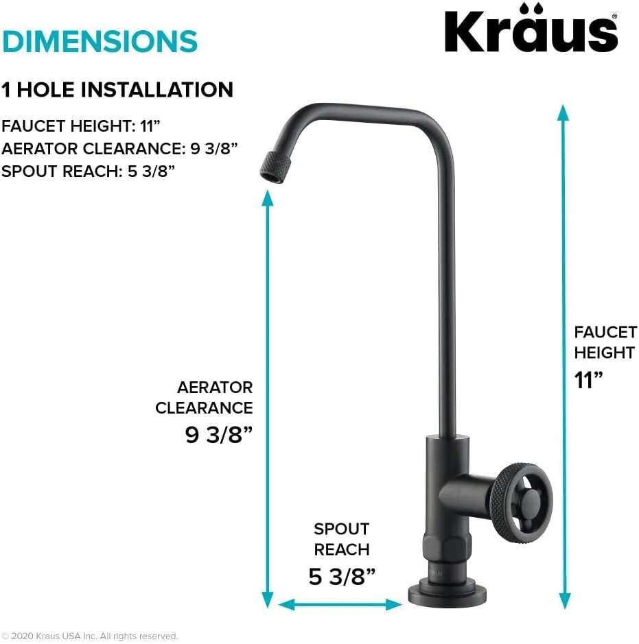 KRAUS Urbix 100% Lead-Free Kitchen Water Filter Faucet in Matte Black, FF-101MB